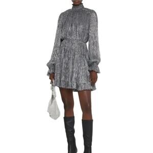 NWT O.P.T Lluvia Dress Silver Medium